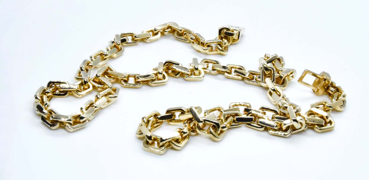 Box Rectangular Gold Chain