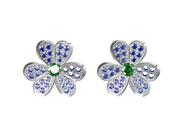 Clover Sapphire Earrings