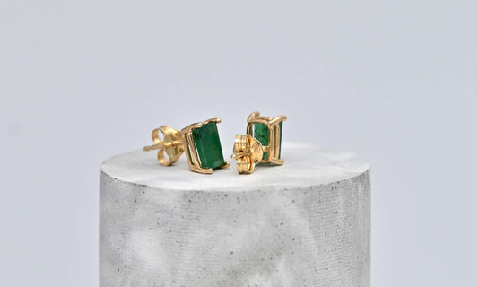 Emerald Rectangular Earrings